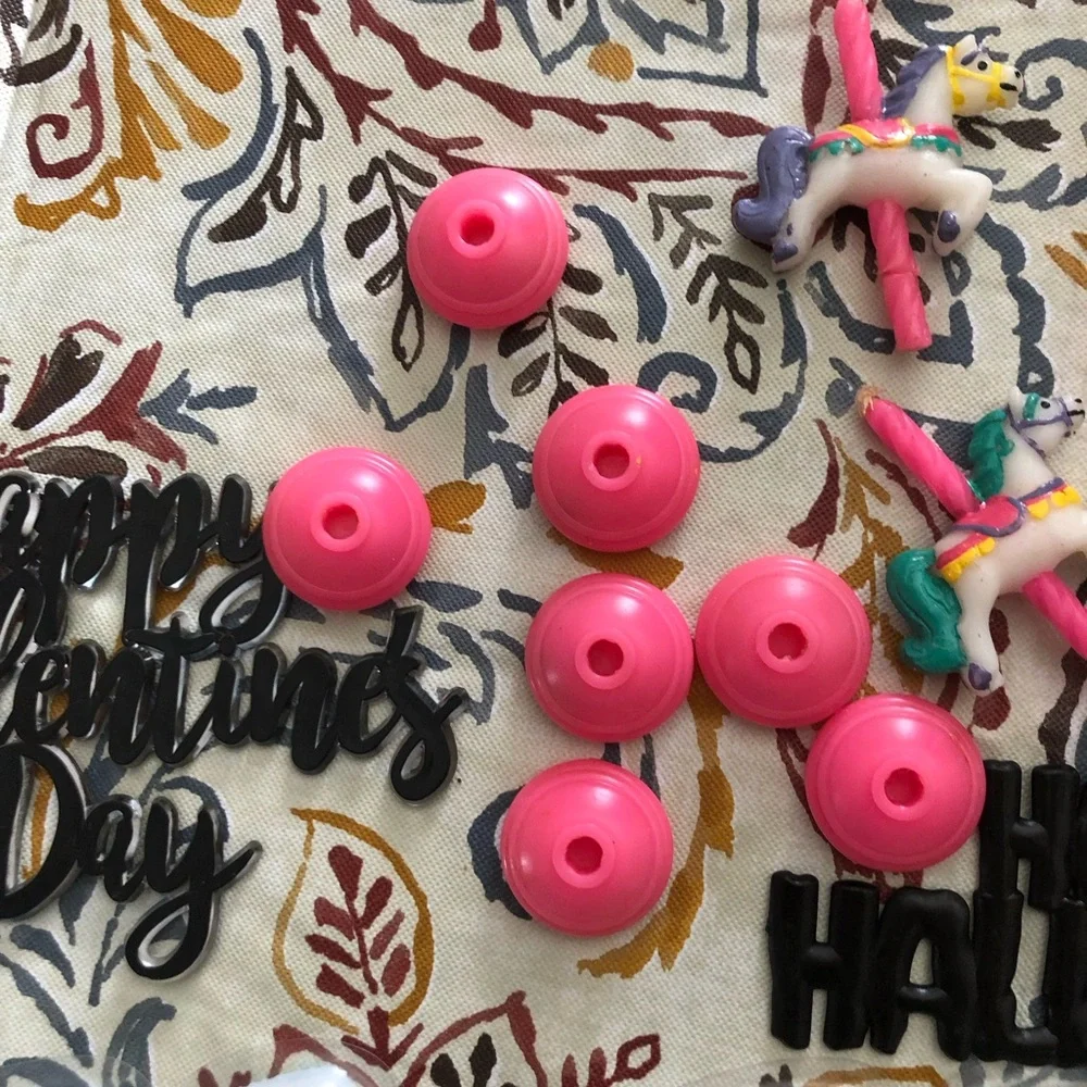 Assortment of Various Plastic Holiday Cake Toppers